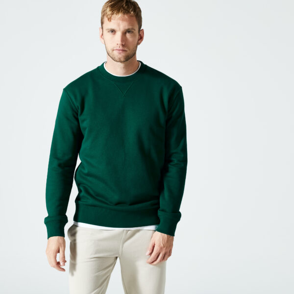 Sweatshirt Herren - 500 Essentials Crew grün