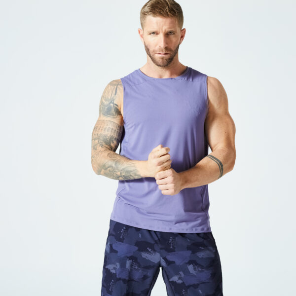 Tankshirt Fitness atmungsaktiv Rundhals Herren blau