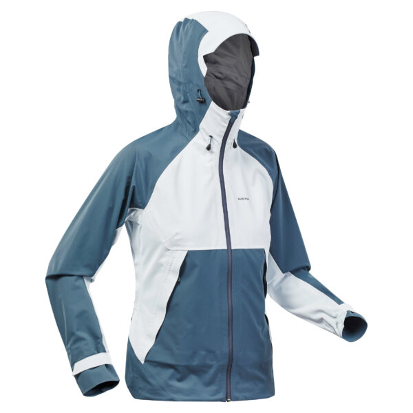 Wanderjacke Damen wasserdicht Wandern - MH500 graublau