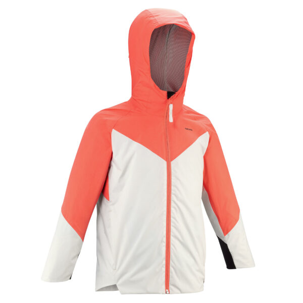 Wanderjacke Kinder Mädchen Gr. 122–170 wasserdicht - MH500 rot/beige