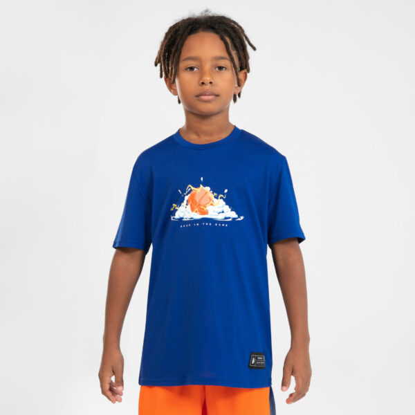 Kinder Basketballshirt TS500 Fast Electric blau